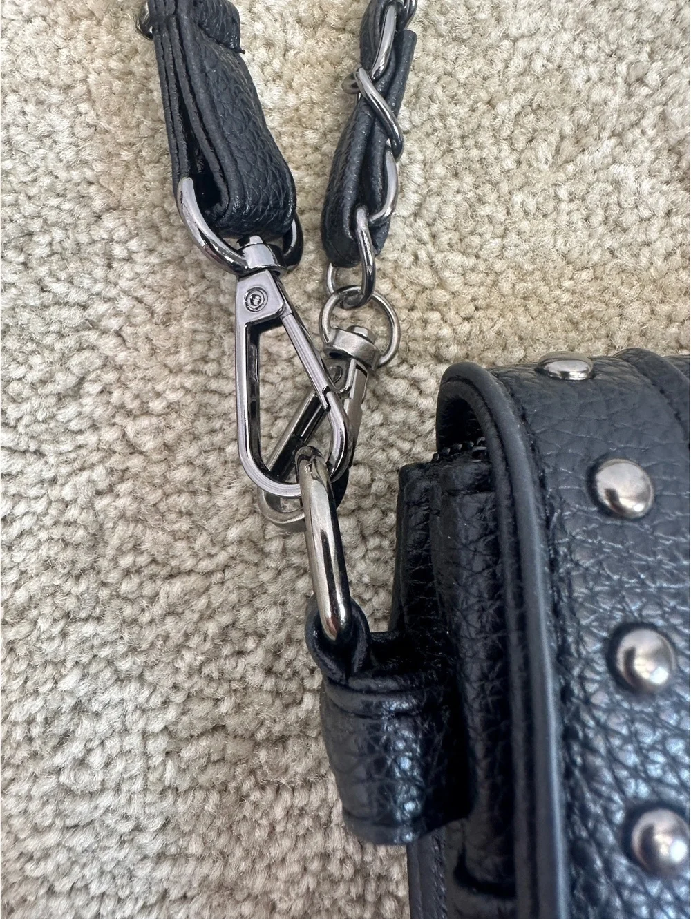Black Embossed Skull Envelope Clutch Studded PU Leather Handbag Shoulder Strap